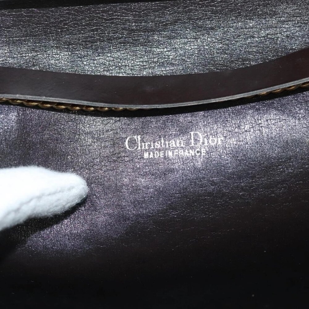 Christian Dior Trotter Canvas Chain Shoulder Bag Brown Gold Auth gh553 - Picture 13 of 16